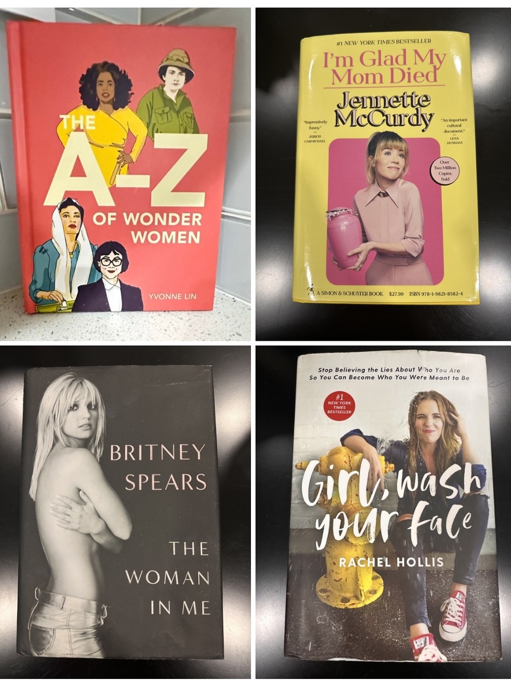 4 Hardcover Books Bundle Britney Spears Jennette McCurdy Rachel Hollis & Wonder
